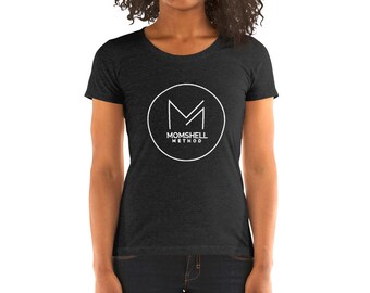 Nena escuadra ajustada camiseta negra