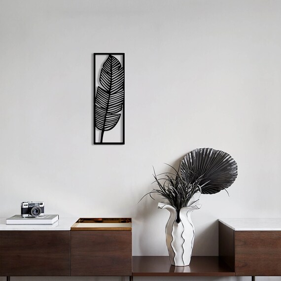 Metal Wall Art Home Decor Black Modern Minimalist Line Art Etsy