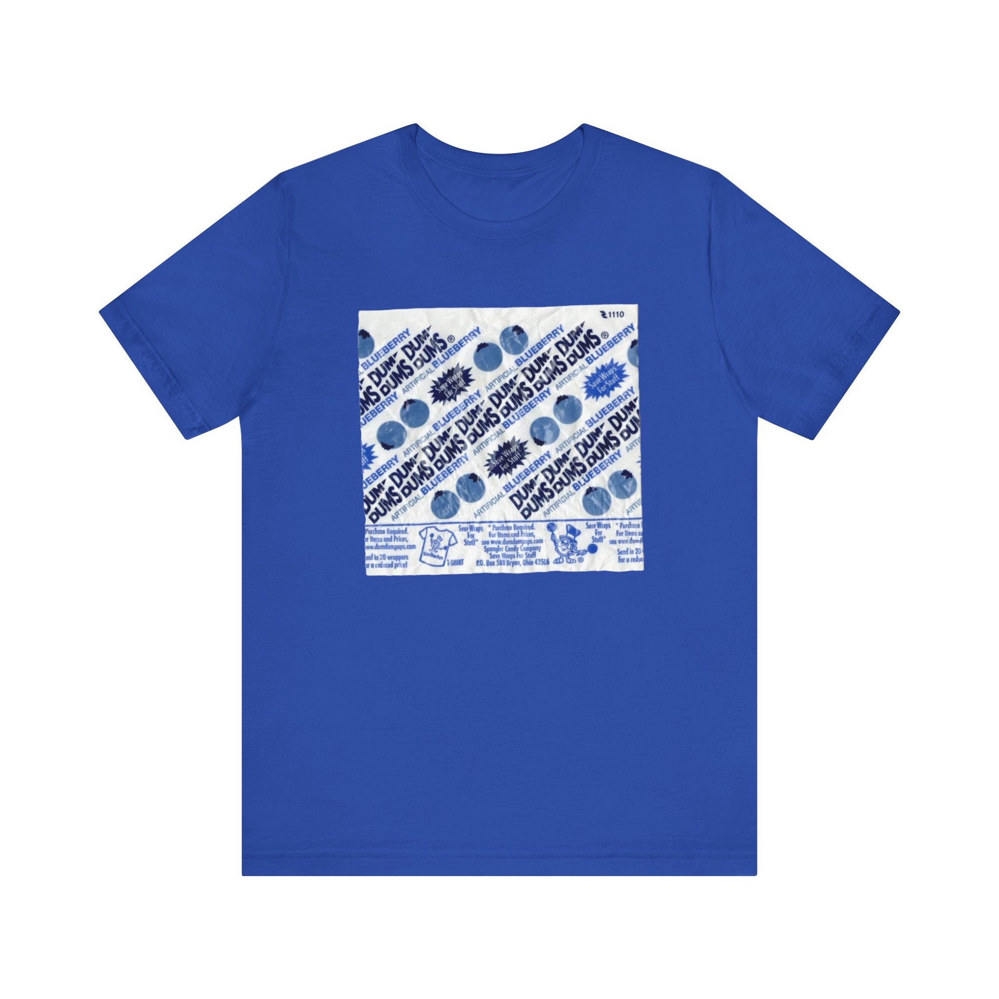Dum Dums Wrapper Blueberry Unisex Jersey Short Sleeve Tee Candy