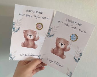 Gender Reveal Scratch Cards, Scratch to Reveal Gender, Baby Gender Reveal, Family And Friends Gender Announcment Cards