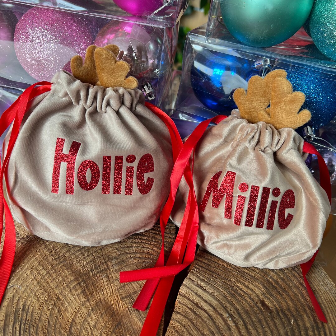 Personalised Christmas Pouch Reindeer Pouch Mini Christmas - Etsy