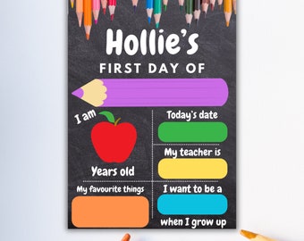 First Day Of School Boards, First Day Of School Sign, Personalised First Day Of School, Memories, Starting School, Big School, Growing up