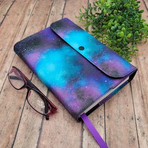 Wrap-Around Book Cover, Book Sleeve, Book Pouch, Padded Book Cover, Fabric Book Cover, Bible Cover, Planner Cover, Journal -Stargazer