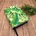 ADJUSTABLE Book Cover, Book Sleeve, Bible Cover, Padded Book Cover, Book Lover, Bookish, Fabric Book Cover, Bookworm -Tropical Leaves- abc