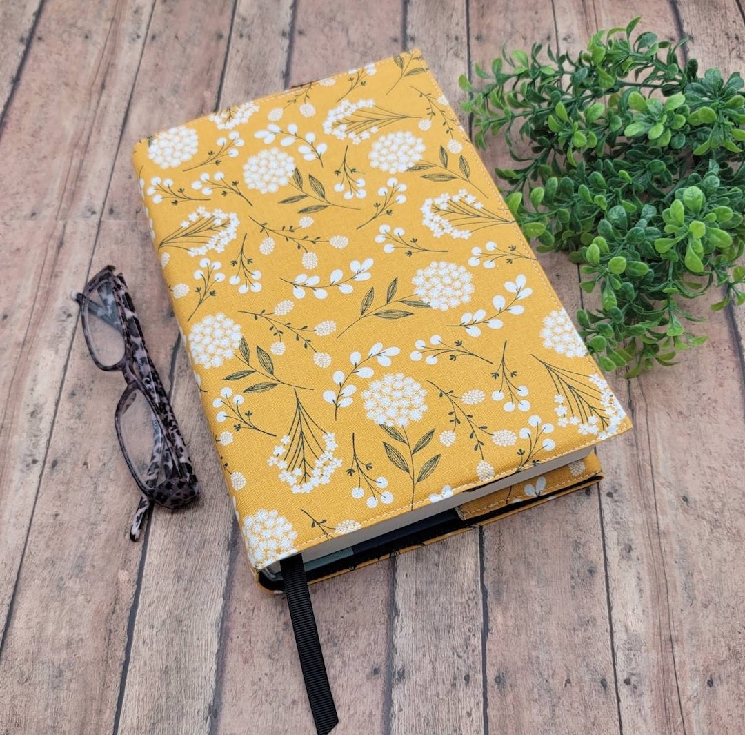 Adjustable Book Cover, Book Sleeve, Bookmark, Padded Book Cover, Fabric