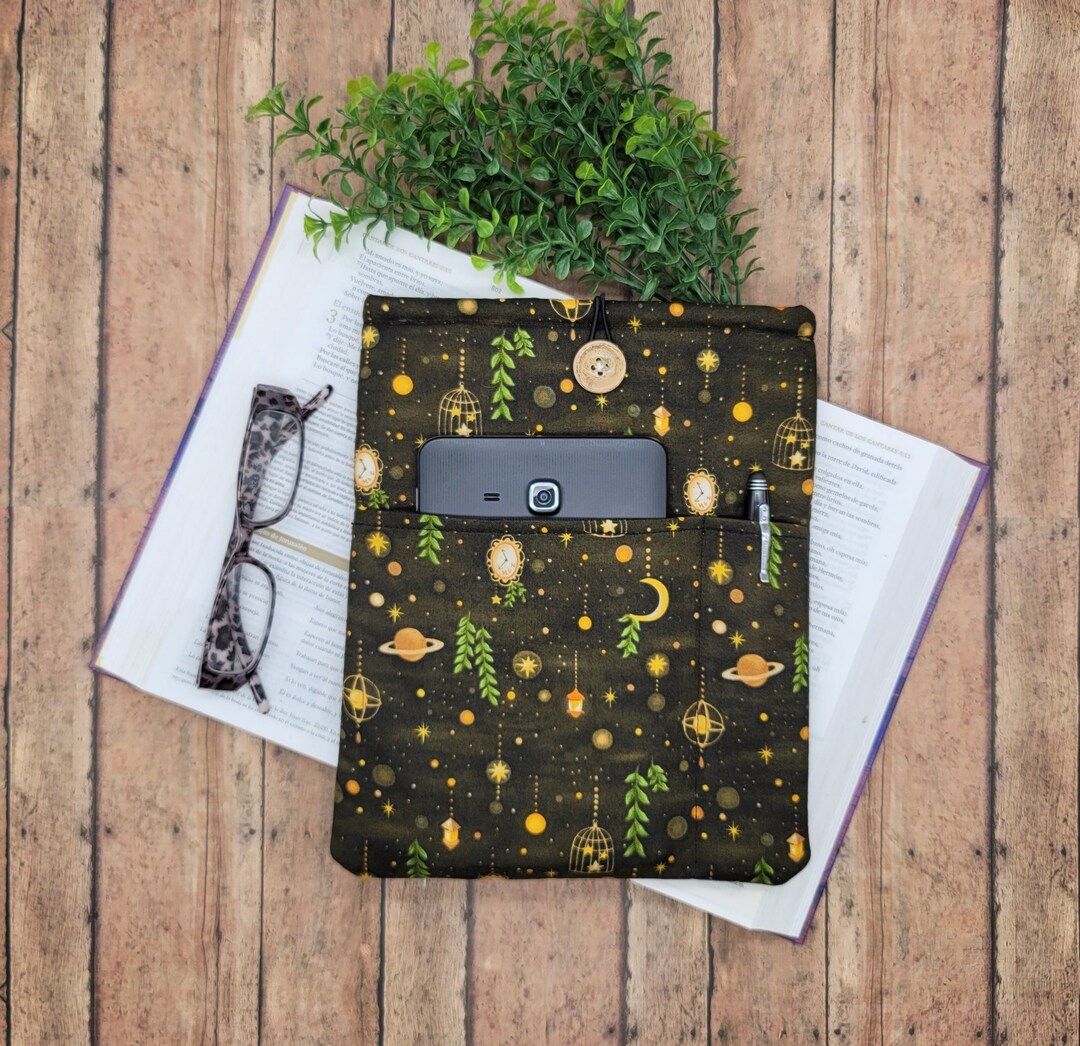 Book Sleeve, Book Cover, Padded Book Sleeve With Pockets, Book Lover