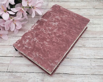 STRETCHABLE Book Covers, Book Protector, Book Sleeve, Fabric Book Cover, Bible Cover, Journal Cover -Pink Stretch Crushed Velvet-
