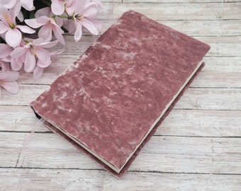 STRETCHABLE Book Covers, Book Protector, Book Sleeve, Fabric Book Cover, Bible Cover, Journal Cover -Pink Stretch Crushed Velvet-