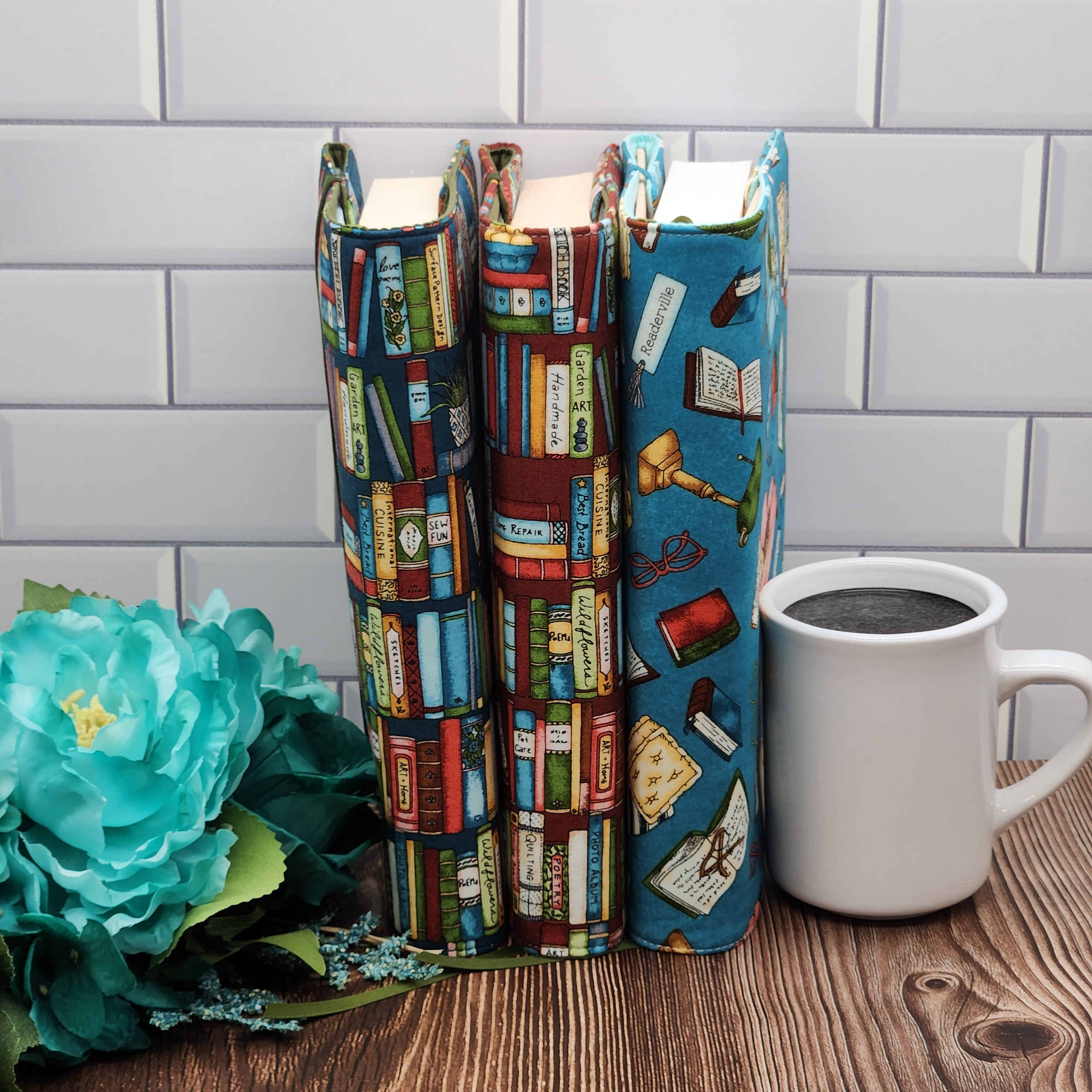 Adjustable Book Cover, Book Sleeve, Book Pouch, Padded Book Cover, Bible Cover, Bookish, Fabric Book Cover -Readerville Collection-