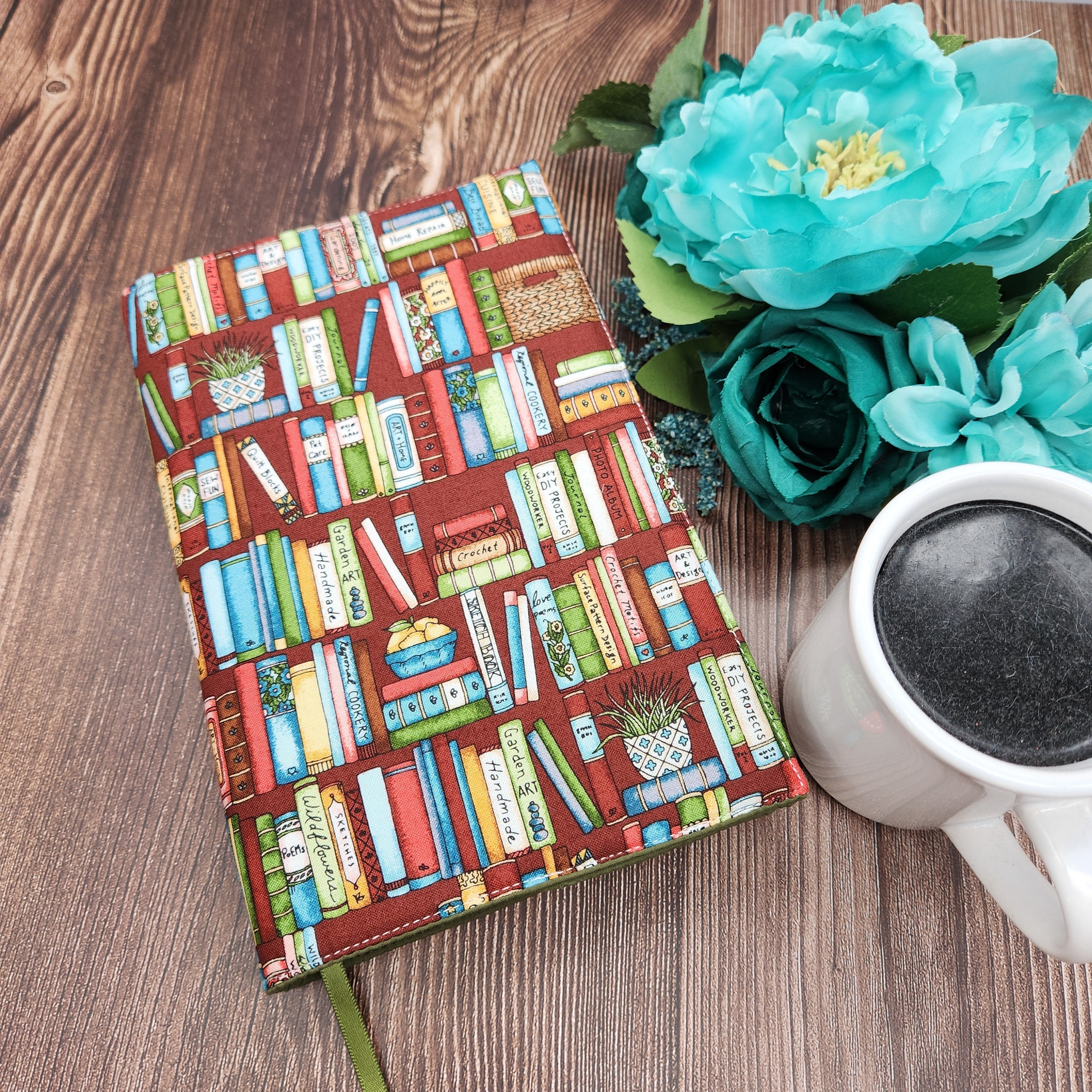 Adjustable Book Cover, Book Sleeve, Book Pouch, Padded Book Cover, Bible Cover, Bookish, Fabric Book Cover -Readerville Collection-