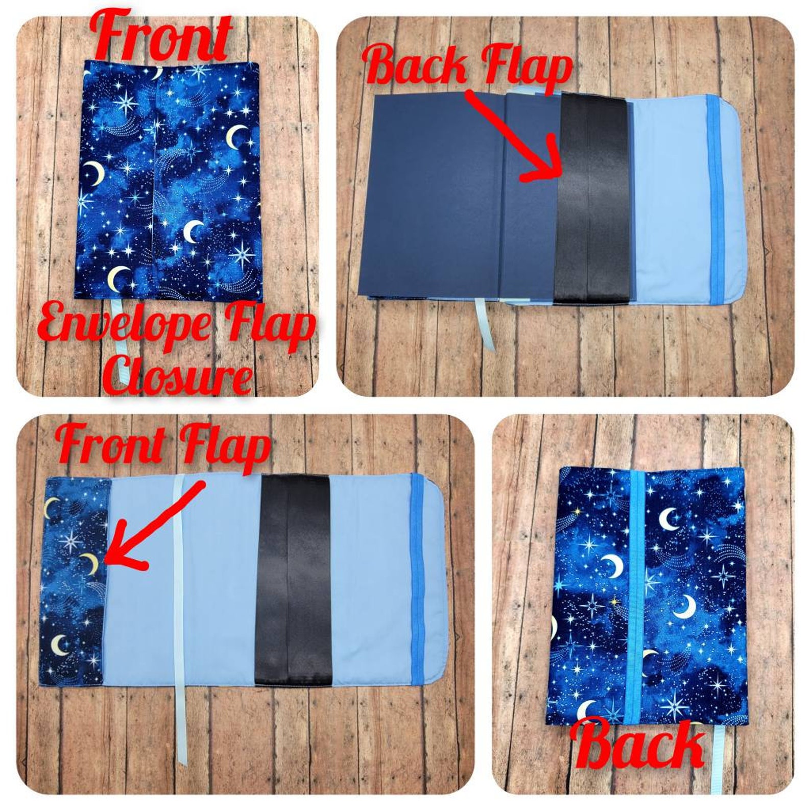 Wraparound Book Cover Book Sleeve Book Pouch Padded Book Etsy