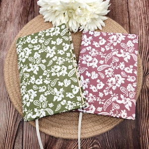 STRETCHABLE Book Covers, Book Protector, Book Sleeve, Fabric Book Cover, Bible Cover, Journal Cover, Planner Cover -Paisley Floral-