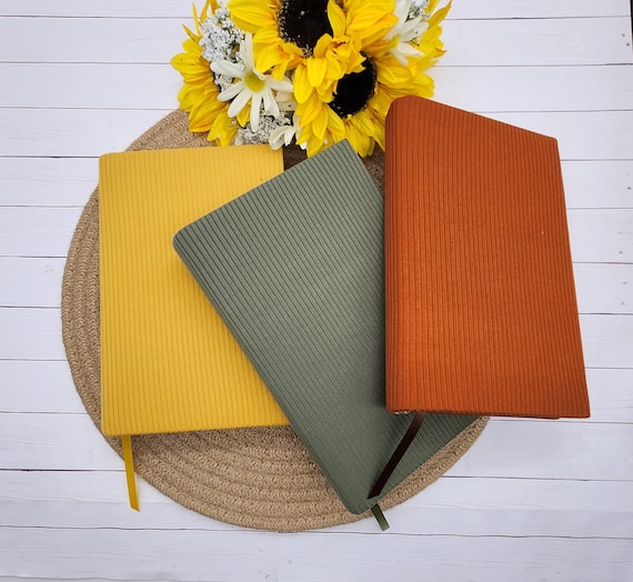STRETCH Book Cover, Protector, Sleeve, Fabric, Bible Cover, Journal, Planner -Fall Solid Colors-