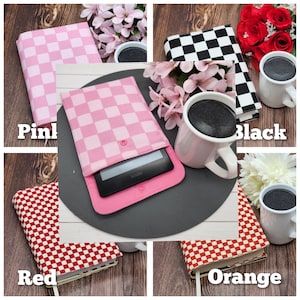 Kindle Paperwhite Sleeve, Kindle Case, Oasis Sleeve, Zippered Kindle Pouch, Tablet, Ereader Sleeve, Book Sleeve, Bookish -Checkerboard-