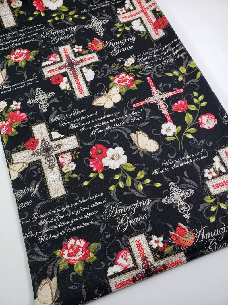 Amazing Grace Fabric Inspirational Fabrics Religious Fabric Etsy