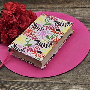STRETCH Book Covers, Book Protector, Book Sleeve, Fabric Book Cover, Bible Cover, Journal Cover, Planner Cover -Summer Flowers-
