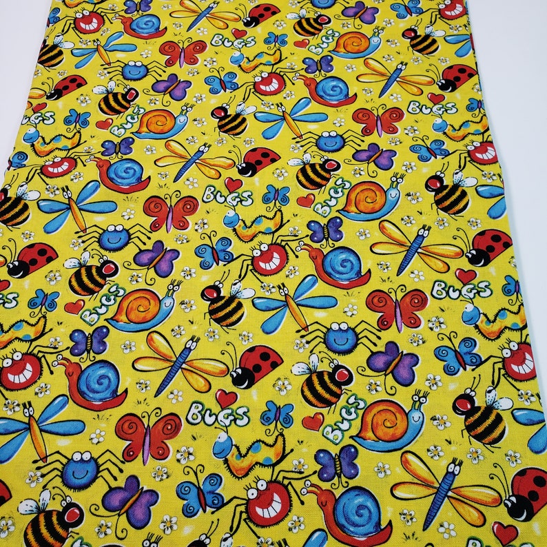 Happy Bugs Fabric Insect Fabrics Animal Fabric Quilting Etsy