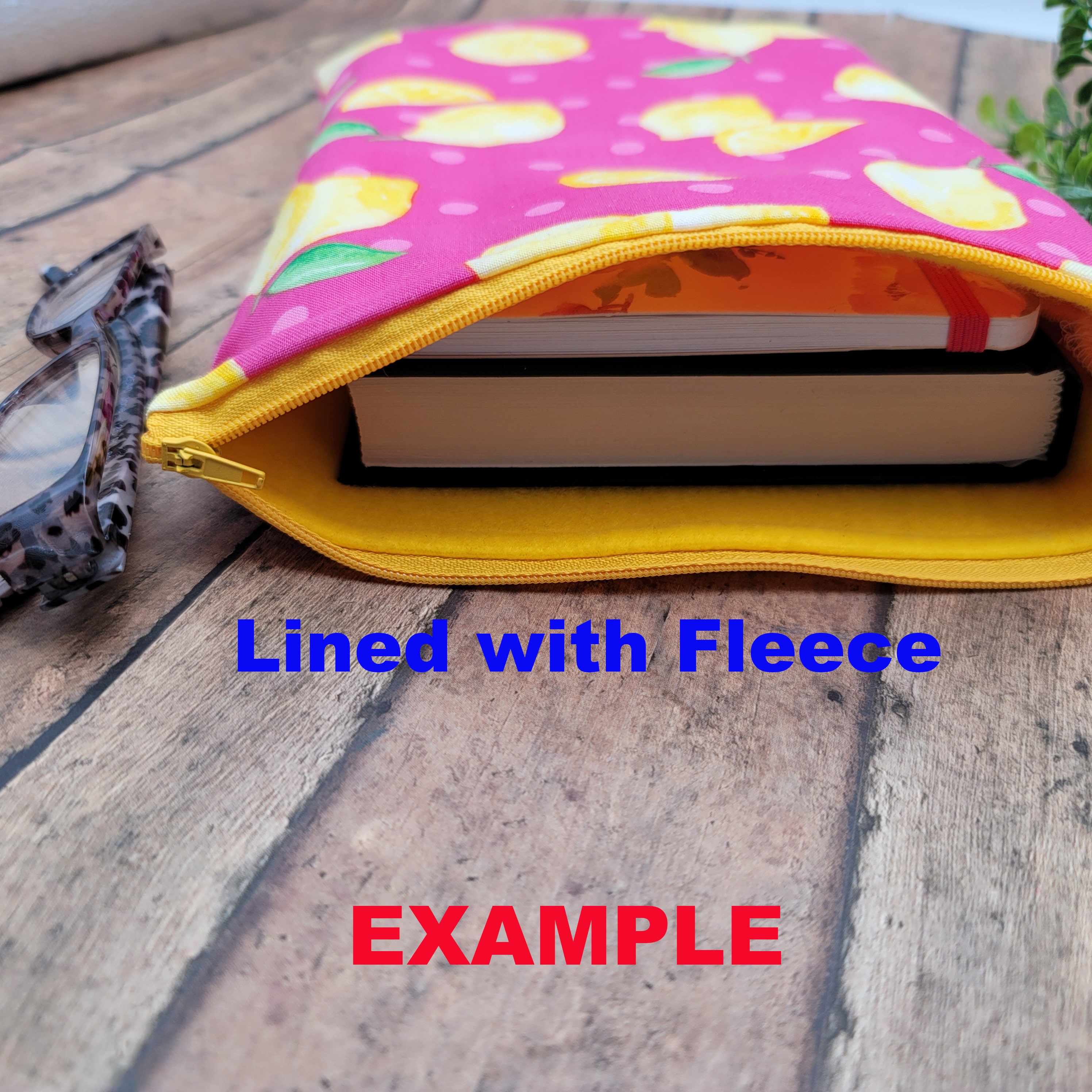 Zippered Book Sleeve Book Cover Book Pouch Bookish Planner Etsy