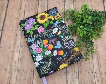 Book Lover Gift Notebooks and Pens Not Included Book Cover for Hardcover and Paperback Illustrated Flowers Book Sleeve 