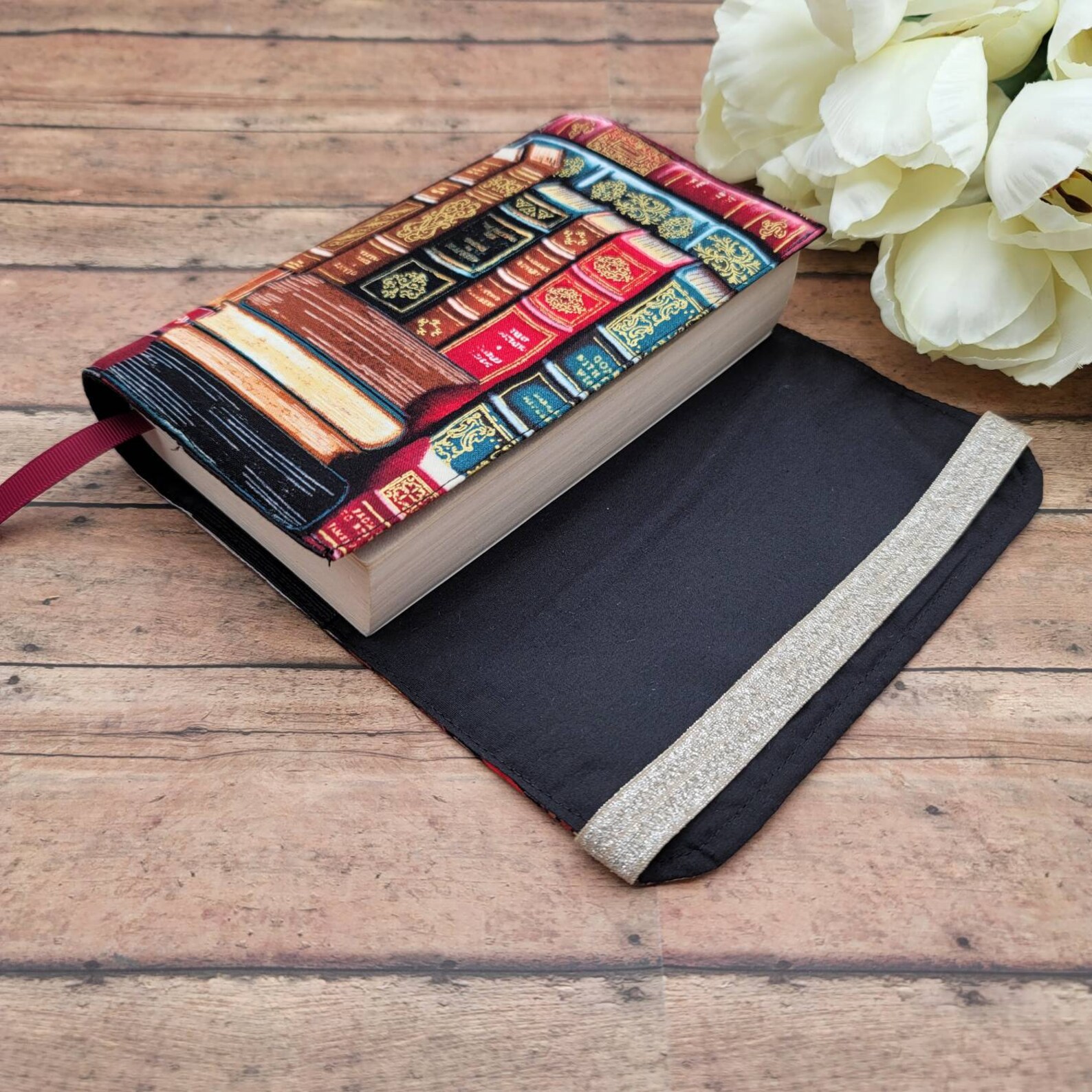 Wraparound Book Cover Adjustable Book Cover Book Sleeve Etsy
