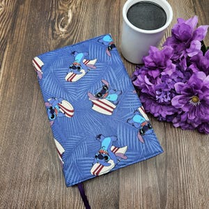Adjustable Book Cover, Book Sleeve, Book Pouch, Book Accessories, Fabric Book Cover, Bible Cover -Surfing Stitch-