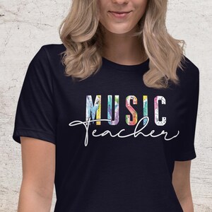 Colorful Music Teacher Shirt – Bella + Canvas Tee for Band, Choir, Orchestra Instructors, Perfect Music Educator Gift