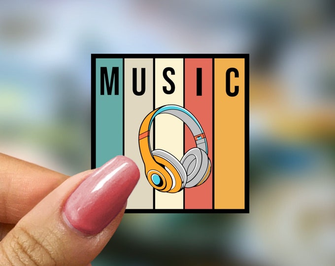 Music Headphones Sticker - Music Sticker - Musician Gift - Music Lover Art