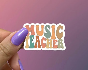 Music Teacher Vinyl Sticker, Music Education Gift for Band Leaders & Choir Instructors, Waterproof Classroom Decor, Musical Art Decal