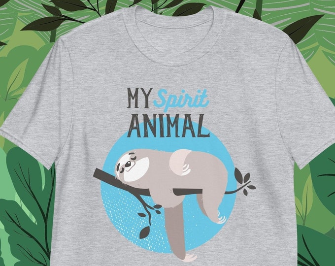 My Spirit Animal Sloth T-Shirt | Funny Lazy Animal Tee for Chill Vibes | Gildan 64000 Unisex Softstyle