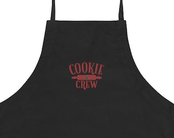 Cookie Crew Apron – Funny Holiday Baking Apron for Christmas Cookie Bakers and Kitchen Lovers