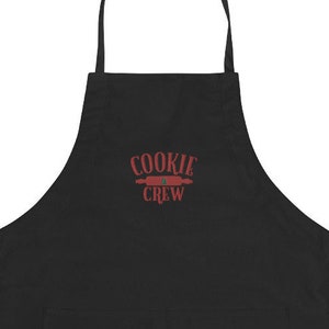 Cookie Crew Apron – Funny Holiday Baking Apron for Christmas Cookie Bakers and Kitchen Lovers