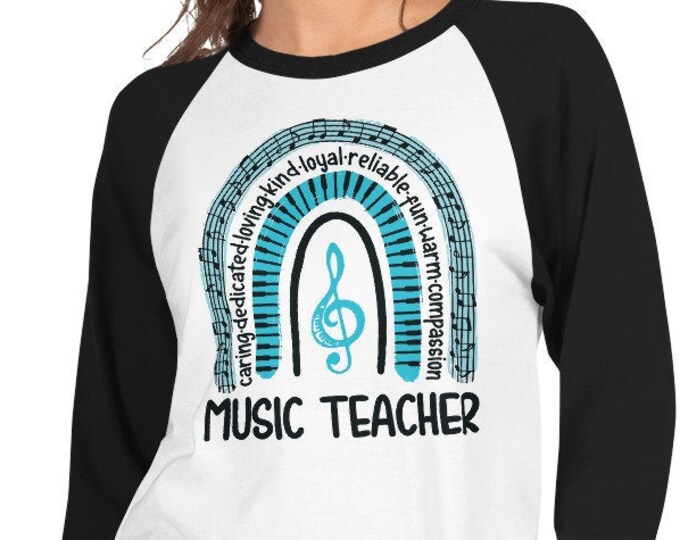 Music Teacher Rainbow Treble Clef Raglan – Inspirational Baseball Tee for Choir, Band & Classroom Educators
