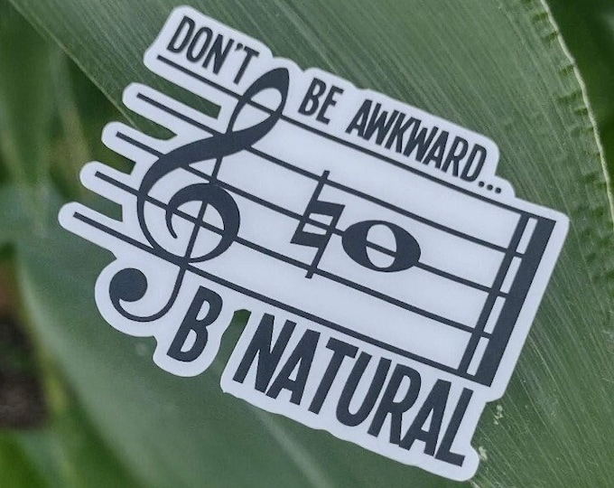 Don't Be Awkward B Natural Sticker Marching Band Sticker Music Sticker Musician Sticker Choir Sticker Symphony Sticker Music Teacher Sticker