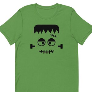 Funny Frankenstein Face Halloween Shirt – Easy Costume T-Shirt for Fall Parties and Spooky Season | Bella + Canvas Unisex Tee