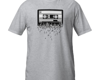 Cassette Music Notes T-Shirt | Retro Mixtape Side B Tee | Music Lover Graphic Shirt | Gildan 64000 Unisex Softstyle