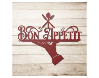 Bon Appetit Die-Cut Metal Signs, Kitchen Sign, Home Decor, Home sign