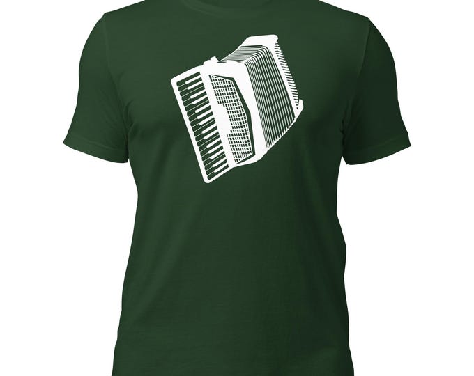 Accordion T-Shirt for Musicians | Minimalist Accordion Graphic Tee | Bella Canvas Music Gift for Folk and Polka Music Lovers