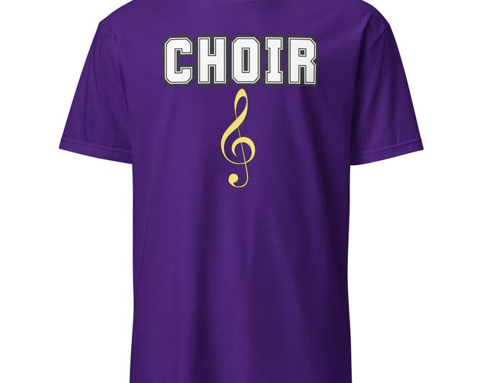 Choir T-Shirt with Treble Clef | Music Teacher Gift | Gildan 64000 Unisex Softstyle Tee for Vocalists, Choir Students & Musicians