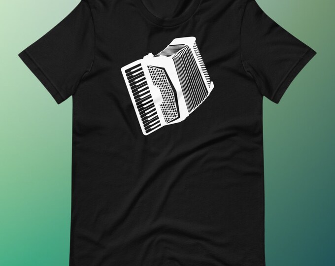 Accordion T-Shirt for Musicians | Minimalist Accordion Graphic Tee | Bella Canvas Music Gift for Folk and Polka Music Lovers