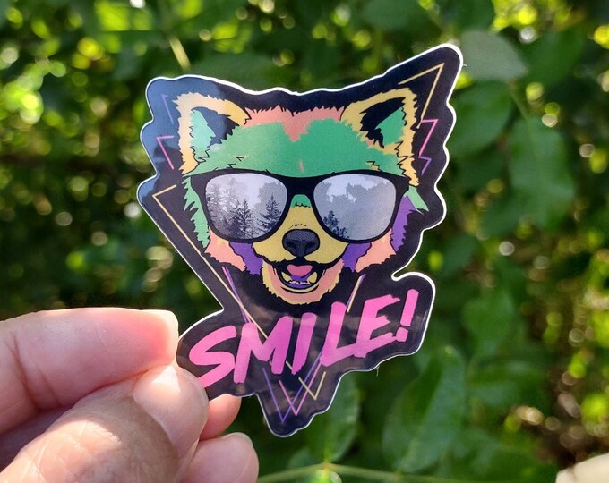 Smile! Red Panda Sticker - Ailurus fulgens Art - Cute Red Panda Gift