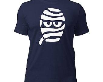 Mummy Face Shirt Halloween T-Shirt Bella Canvas 3001 Funny Costume Tee