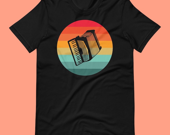 Retro Accordion T-Shirt | Vintage Music Graphic Tee for Musicians | Accordion Player Gift Shirt | Bella Canvas Musician Shirt