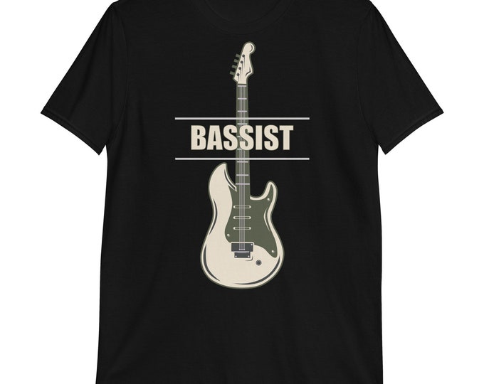 Bassist T-Shirt | Electric Bass Guitar Graphic Tee for Musicians | Gildan 64000 Softstyle Shirt | Gift for Bass Players & Bands