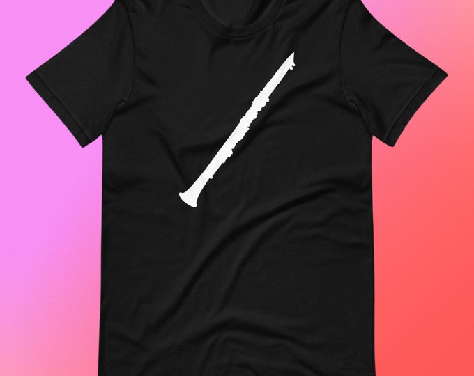 Clarinet T-Shirt – Minimalist Band Tee for Clarinet Players, Marching Band Musicians & Music Lovers – Bella + Canvas 3001