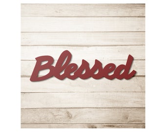 Blessed Die-Cut Metal Sign Home Decor