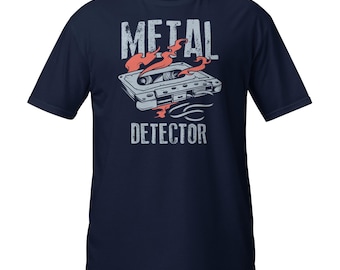 Vintage Mixtape Metal Detector Shirt | Rock Music Lover Graphic Tee with Flaming Cassette on Gildan Softstyle Unisex Tee