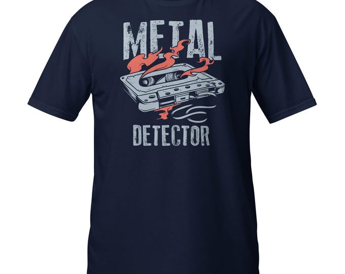 Funny Metal Detector T-Shirt | Vintage Mixtape Cassette Graphic Tee | Rock Music Lover Shirt | Gildan 64000 Softstyle Unisex Shirt