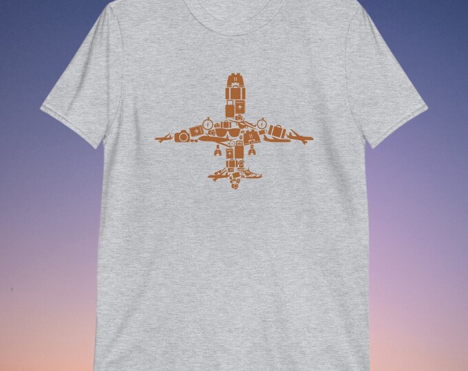 Aircraft Totem Graphic Tee | Tribal Plane Design Shirt | Aviation Inspired Unisex T-Shirt for Pilots, Travelers & Airplane Lovers