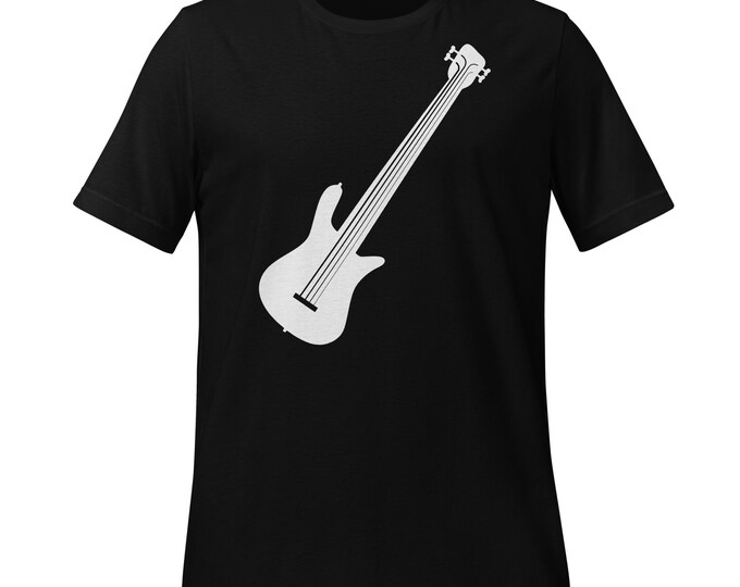 Electric Bass Guitar Shirt | Minimalist Bass Silhouette T-Shirt | Musician Gift | Bella + Canvas 3001 | Bass Player Graphic Tee