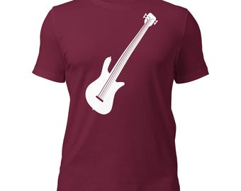 T-shirt minimalista con basso elettrico / Regalo per musicisti